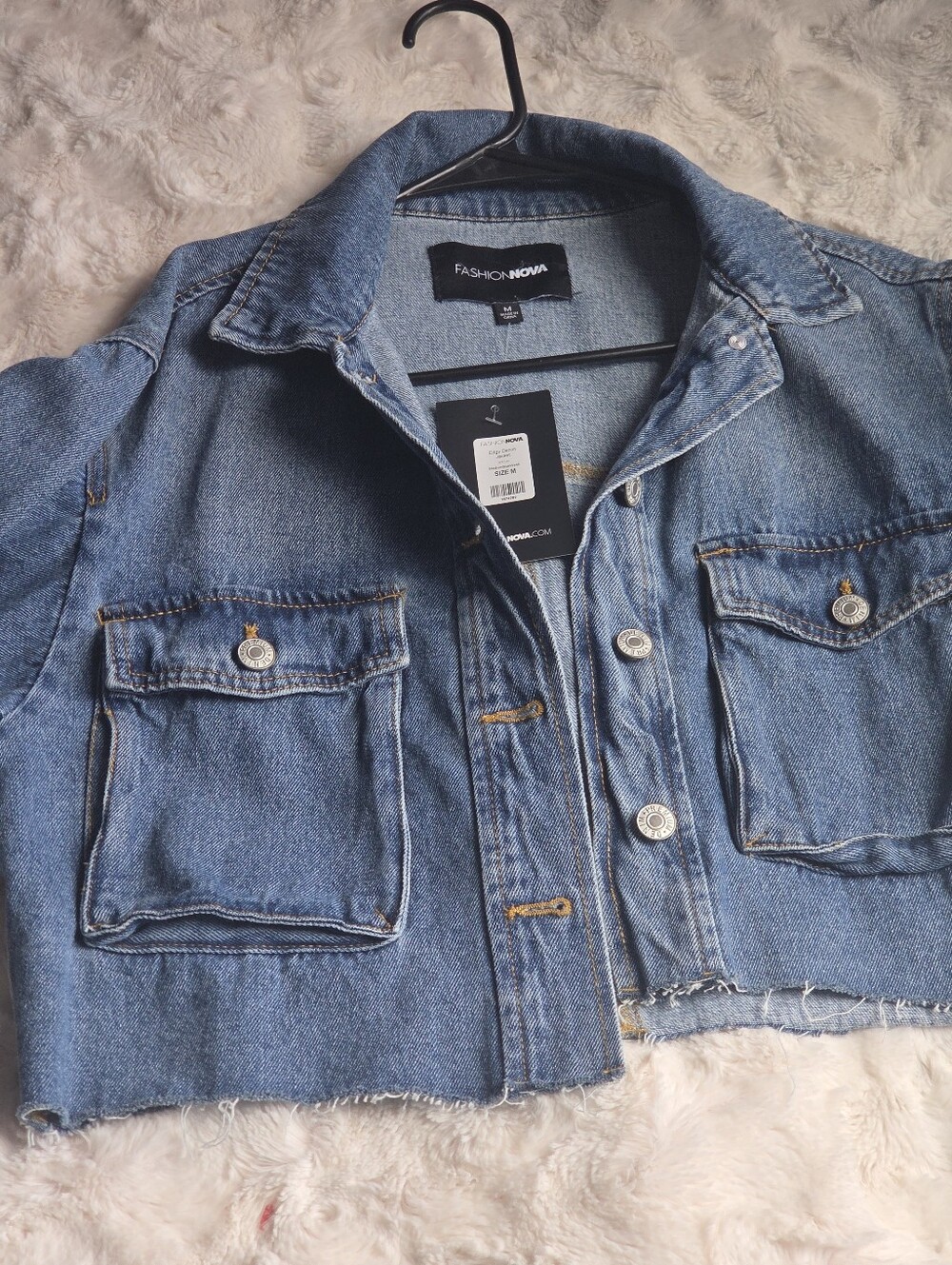 Fashion Nova Denim Bomber Jacket